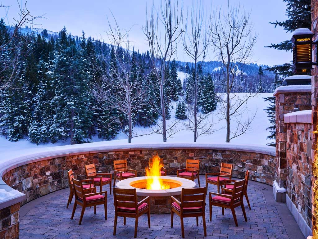 The St. Regis Deer Valley Fire pit in Winter