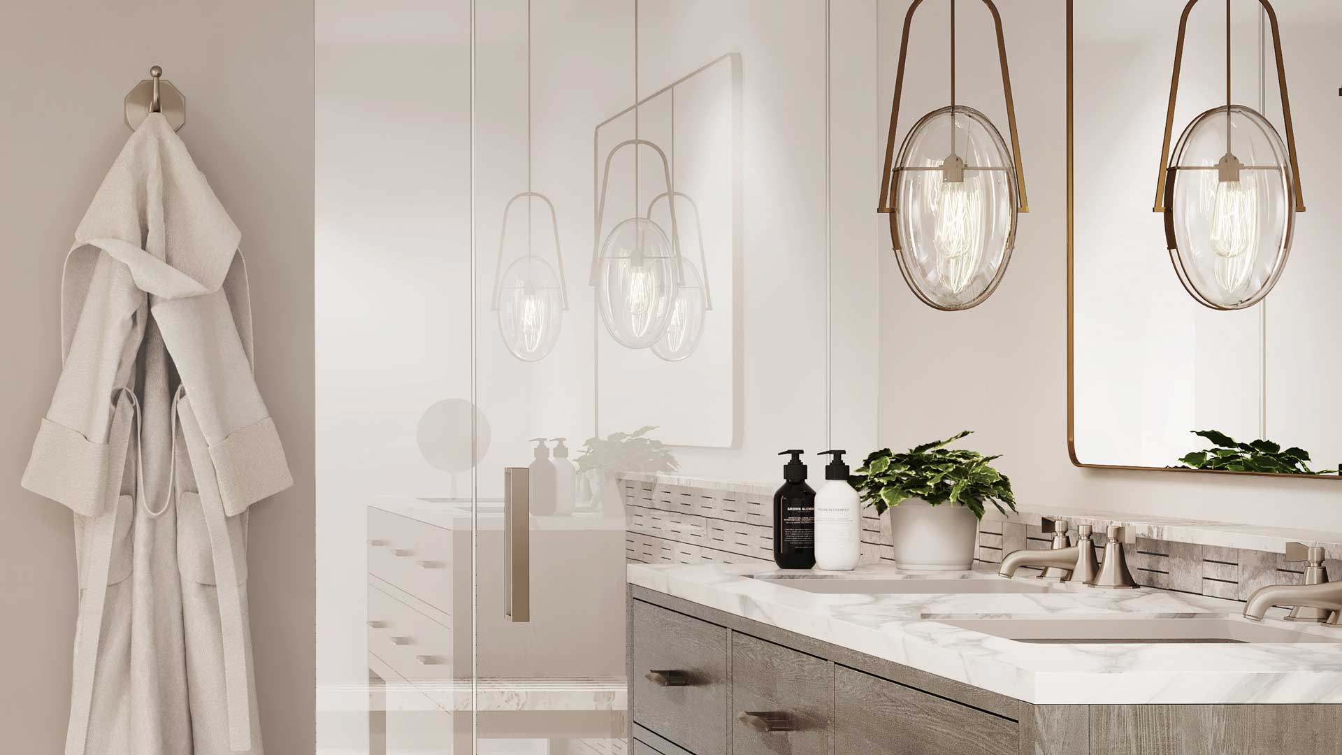 The Residences at The St. Regis Deer Valley | Snow Park - Vanity Rendering